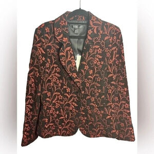 Jared Ross an August Silk Company NWT Brocade Contemporary Blazer Black Size 10